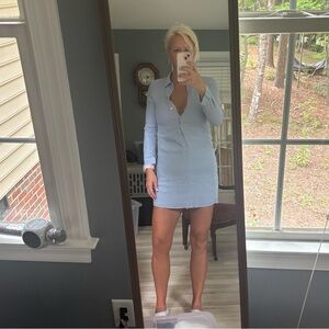 Blue Popover Shirtdress